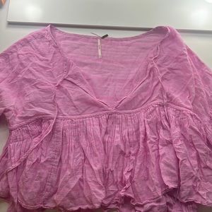 Free people Beaumont mews blouse pink